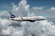 Jet Blue Airbus A320 Mixed Media by Erik Simonsen