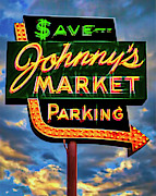Johnny's Market Neon Sign Photograph by Robert FERD Frank