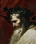 Jose de Ribera / 'Head of Bacchus', ca. 1635, Spanish School, Oil on canvas, 55 cm x 46 cm, P01123. Painting by Jusepe de Ribera -1591-1652-
