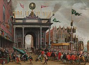 Joyful Entry of the Duke of Anjou in Antwerp on 19 February 1582. The Joyous Entry of the Duke of... Painting by Monogrammist MHVH -mentioned on object- Joyful Entry of the Duke of Anjou in Antwerp on 19 February 1582. The Joyous Entry of the Duke of... Painting by Monogrammist MHVH -mentioned on object-