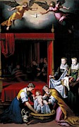 Juan Pantoja de la Cruz / 'The Birth of the Virgin', 1603, Spanish School. VIRGIN MARY. Saint Anne. Painting by Juan Pantoja de la Cruz -1554-1608- Juan Pantoja de la Cruz / 'The Birth of the Virgin', 1603, Spanish School. VIRGIN MARY. Saint Anne. Painting by Juan Pantoja de la Cruz -1554-1608-