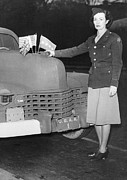 Kay Summersby Standing By Car Photograph by Bettmann