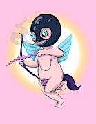Kinky Cupid Drawing by Ludwig Van Bacon