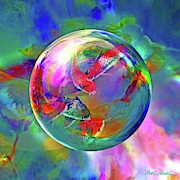 Koi Pond in the Round Digital Art by Robin Moline