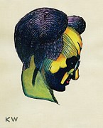 Kopfstudie, Aus; profile, 10 Blatter, Graz IIi Painting by Karl Wiener Kopfstudie, Aus; profile, 10 Blatter, Graz IIi Painting by Karl Wiener