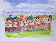 Laguna del Sol Row Houses Painting by Suzanne Giuriati Cerny