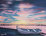 Lake Boat Painting by Gabrielle Munoz