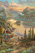 Lakeside Splendor Painting by Thomas Kinkade Studios