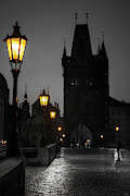 Lamplight On Charles Bridge Photograph by Owen Weber