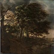 'Landscape', 1640-1645, Dutch School, Oil on panel, 61 cm x 61 cm, P01729. Painting by Simon de Vlieger -1601-1653- 'Landscape', 1640-1645, Dutch School, Oil on panel, 61 cm x 61 cm, P01729. Painting by Simon de Vlieger -1601-1653-