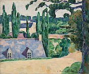 Landscape at Pont-Aven. Painting by Emile Bernard -1868-1941- Landscape at Pont-Aven. Painting by Emile Bernard -1868-1941-