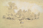 Landscape Drawing by Jules Dupre