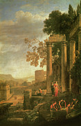 Landscape, The Burial Of Saint Serapia Painting by Claude Lorrain