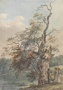 Landscape With A Man Playing A Pipe Drawing by Artokoloro