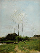 Landscape With Shepherd And Sheep Painting by Anton Mauve