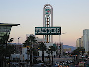 Las Vegas Frontier Hotel Day Time View Casino Buildings Hotels Street Cars Scene Las Vegas Blvd 2008 Photograph by John Shiron