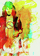 Legendary Eddie Van Halen Watercolor Mixed Media by Naxart Studio