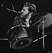 Levon Helm at Drums Painting by Melissa O Brien