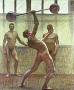 Lifting Weights With One Arm Number 2, 1914 Painting by Eugene Jansson