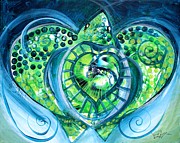 Lime Green Sae Turtle Painting by J Vincent Scarpace