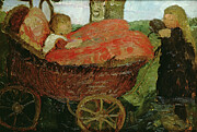 Little Girl Pushing A Pram, 1904 Painting by Paula Modersohn-becker