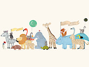 Little Safari Parade Painting by Bri Buckley