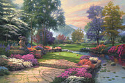 Living Waters Golfers Paradise Painting by Thomas Kinkade