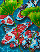 Lotus Garden Painting by Daniel Jean-Baptiste