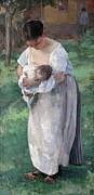 Louise Cattel, Wet Nurse Painting by Alfred Philippe Roll