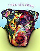 Love Is A Pittie Mixed Media by Dean Russo
