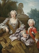 Madame Bertin And Her Son, Balthazar Bruno Painting by Nicolas De Largilliere
