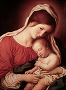 Madonna & Child By Sassoferrato Painting by Artist -  Giovanni Battista Salvi Da Sassoferrato
