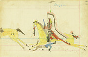 Magpie, Howling Wolf, Southern Cheyenne, 1874-75 Pen, Ink And Drawing by Native American