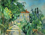 Maison au toit rouge-House with a red roof, 1887-90 Canvas, 73 x 92 cm. Painting by Paul Cezanne -1839-1906-