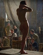 Male Nude In The Studio Of Bonnat Painting by Laurits Tuxen Male Nude In The Studio Of Bonnat Painting by Laurits Tuxen