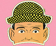 Man Hat Mask Drawing by CSA Images Man Hat Mask Drawing by CSA Images