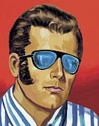 Man in Sunglasses Drawing by CSA Images