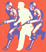 Man Running With Skeleton Soldiers Drawing by CSA Images Man Running With Skeleton Soldiers Drawing by CSA Images