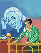 Man Thinking About Old Woman Drawing by CSA Images