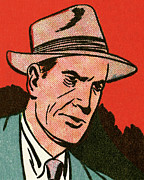 Man Wearing a Fedora Drawing by CSA Images Man Wearing a Fedora Drawing by CSA Images