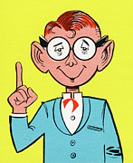 Man Wearing Glasses Gesturing Drawing by CSA Images Man Wearing Glasses Gesturing Drawing by CSA Images