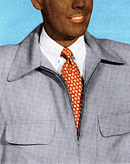 Man Wearing Jacket and Tie Drawing by CSA Images Man Wearing Jacket and Tie Drawing by CSA Images