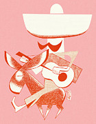 Man Wearing Sombrero Riding Mule Drawing by CSA Images Man Wearing Sombrero Riding Mule Drawing by CSA Images