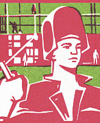 Man Welding Drawing by CSA Images Man Welding Drawing by CSA Images
