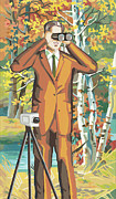 Man with binoculars Drawing by CSA Images Man with binoculars Drawing by CSA Images