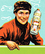 Man with bottle Drawing by CSA Images Man with bottle Drawing by CSA Images