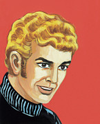 Man with Wavy Hair Drawing by CSA Images