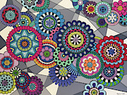 Mandalas In Bloom Painting by Beth Ann Scott Mandalas In Bloom Painting by Beth Ann Scott