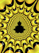 Mandelbrot Set black and yellow Fractal Digital Art by Matthias Hauser