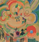 Manege De Cochons Painting by Robert Delaunay